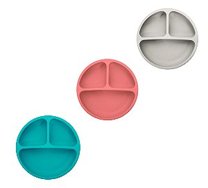 Prato Infantil De Silicone Pratinho Com Divisórias Kababy