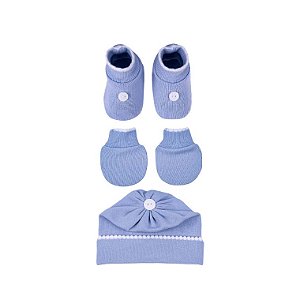 Kit Saida Maternidade Bebe Sapato Touca E Luva Tricô