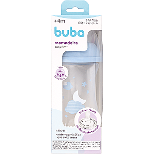 Mamadeira Easy Flow Nuvem Azul 330ml Ultrasoft Pétala 4m+