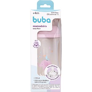 Mamadeira Easy Flow Elefant Rosa 330ml Ultrasoft Pétala 4m+