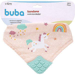 Bandana Babador Com Mordedor Magic Unicórnio Buba 4m+