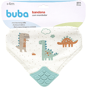 Bandana Babador Com Mordedor Magic Dino Buba 4m+