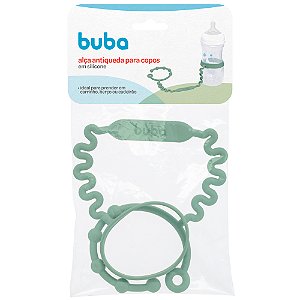 Alça De Silicone Antiqueda Mamadeira Copos Verde Buba Bebê