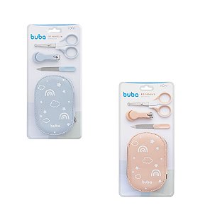 Kit Higiene Cuidados Bebê Manicure C/Estojo 3pç Buba Passeio