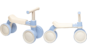 Bicicleta De Equilíbrio 4 Rodas Com Som Sem Pedal Azul Buba