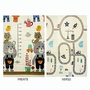 Tapete Tatame Infantil Dobrável Dupla Face Atividades Bebê