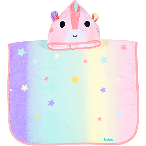 Toalha Banho infantil Poncho Unicórnio Bubazoo 100% Algodão