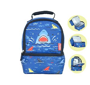 Bolsa Térmica infantil com alça e zíper Thermos Tubarão