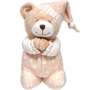 Ursinho de Pelúcia Que Reza Infantil Anjo da Guarda Buba