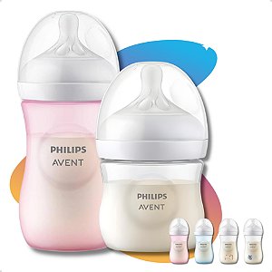 Kit Mamadeira Anticólica Petala Avent 125ml 0m+/260ml 3.0 Rosa 1m+