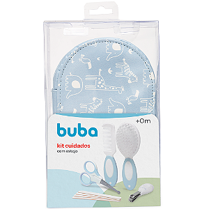 Kit Higiene Cuidados Bebê C/Estojo Tesoura Pente 9Itens Buba