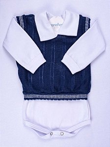 Kit Saida Maternidade Completa 7 Peças Recem Nascido Marinho