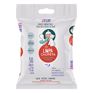 Limpa Chupeta Bico Lenços Umedecido Likluc 0% Álcool