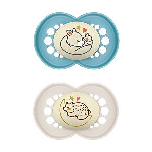 Chupeta Mam Night Embalagem Dupla 6m+ Silicone Simétrico