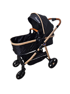 Carrinho de Bebê Passear 3 em 1 Apolo Preto Moisés Europeu