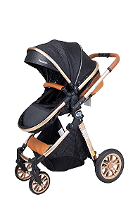 Carrinho De Bebê 3 em 1 Ares Plus Preto Passear Europeu