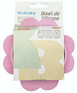 Bowl Silicone com Ventosa Infantil Bebê IA Rosa Alimentar