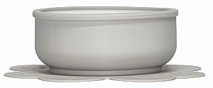 Bowl Silicone com Ventosa Infantil Bebê IA Cinza Alimentar