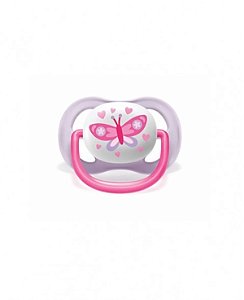 Chupeta Ultra Air Borboleta Menina 0-6m Silicone Simetrico