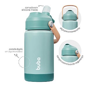 Garrafa Térmica Buba Parede Dupla C Alça Bico Silicone Forest