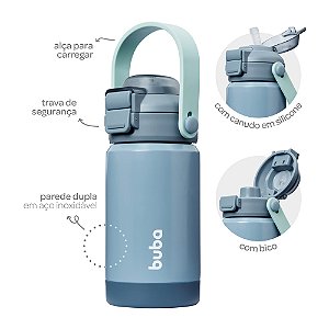 Garrafa Térmica Buba Parede Dupla Bico Duplo Canudo E Bico