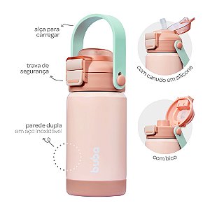 Garrafa Térmica Buba Parede Dupla Bico Duplo Canudo E Bico