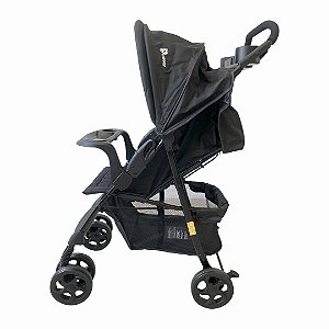 Carrinho Delta Preto Bebê Dobrável Compacto Passeio Até 15kg