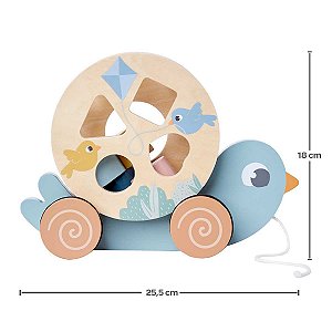 Brinquedo Educativo de Madeira Passarinho com Cordão Cloudy