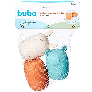 Bichinhos Para Banho Buba Laváveis Seguro Bebês Desmontaveis