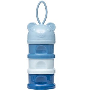 Pote Empilhavel Dosador Leite em Pó Ursinho Buba Azul