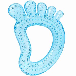 Mordedor Com Água Pezinho Azul Alivio Gengiva Dentição