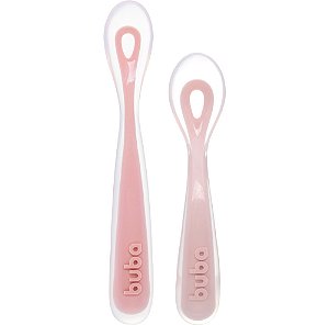 Kit 2 Colheres Em Silicone Fases 1 e 2 Rosa Buba Introdução
