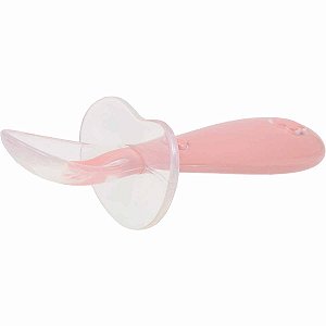 COLHER DE SILICONE COM ESCUDO PROTETOR BUBA - ROSA