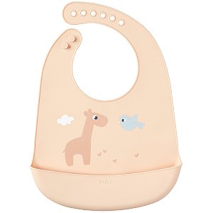 Babador Silicone Com Pega Migalhas Buba Cloudy Girafa 3m+
