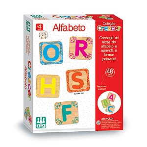 Alfabeto Em Madeira Brinquedo Pedagógico Aprender Letras