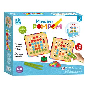 Mosaico Pompom Jogo Infantil Coordenação Motora Fina 3+ Nig