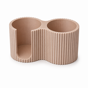 Porta Algodão Cotonete Design Canelado Organizador 2 em 1