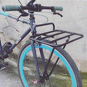 Bagageiro dianteiro Toni Rack's MGA Steel COM BATENTE FIXO NAS COSTAS 35x25cm PINTURA ELETROSTÁTICA