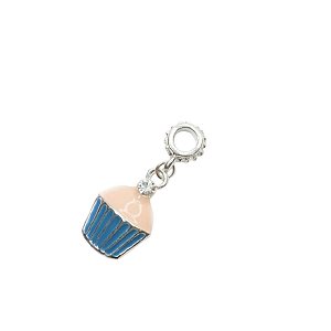 Berloque de Cupcake com Zircônia Banhado em Prata 925