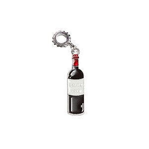 Berloque Garrafa de Vinho Banhado em Prata 925