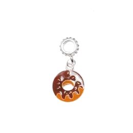 Berloque Donut Rosquinha de Chocolate Banhado em Prata 925