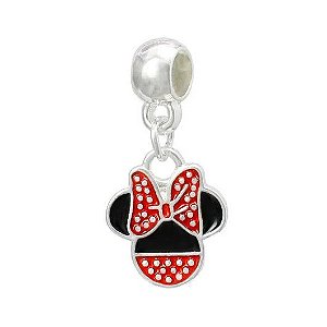 Berloque Minnie com Laço Banhado em Prata 925