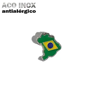 Berloque Separador Brasil em Aço Inox