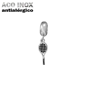 Berloque Raquete em Aço Inox