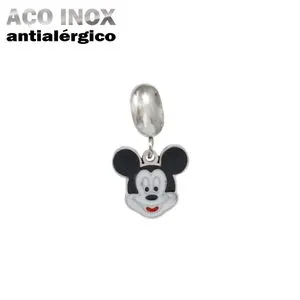 Berloque Mickey em Aço Inox