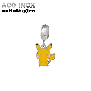 Berloque Pikachu em Aço Inox