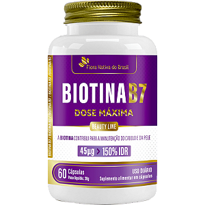 Biotina Vitamina B7 60 Cápsulas Flora Nativa