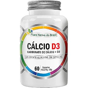 Cálcio e Vitamina D3 60 Cápsulas Flora Nativa