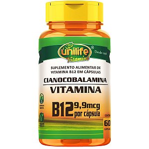 Vitamina B12 Cianocobalamina 450mg 60 Cápsulas - Unilife