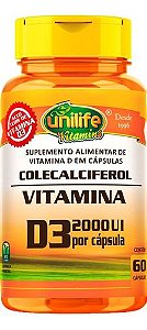 Vitamina D3 2000 Ui 470mg 60 Cápsulas - Unilife